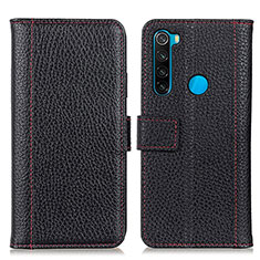 Funda de Cuero Cartera con Soporte Carcasa M14L para Xiaomi Redmi Note 8 (2021) Negro