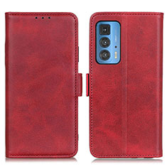 Funda de Cuero Cartera con Soporte Carcasa M15L para Motorola Moto Edge 20 Pro 5G Rojo