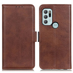 Funda de Cuero Cartera con Soporte Carcasa M15L para Motorola Moto G60s Marron