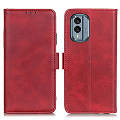 Funda de Cuero Cartera con Soporte Carcasa M15L para Nokia X30 5G Rojo