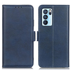 Funda de Cuero Cartera con Soporte Carcasa M15L para Oppo Reno6 Pro 5G India Azul