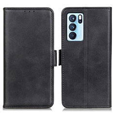 Funda de Cuero Cartera con Soporte Carcasa M15L para Oppo Reno6 Pro 5G India Negro