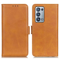 Funda de Cuero Cartera con Soporte Carcasa M15L para Oppo Reno6 Pro+ Plus 5G Marron Claro