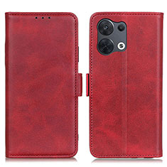 Funda de Cuero Cartera con Soporte Carcasa M15L para Oppo Reno8 Pro 5G Rojo