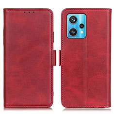 Funda de Cuero Cartera con Soporte Carcasa M15L para Realme 9 Pro 5G Rojo