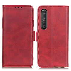 Funda de Cuero Cartera con Soporte Carcasa M15L para Sony Xperia 1 III Rojo