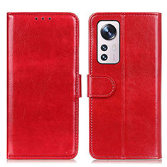 Funda de Cuero Cartera con Soporte Carcasa M15L para Xiaomi Mi 12 5G Rojo