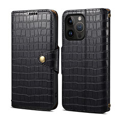 Funda de Cuero Cartera con Soporte Carcasa MT6 para Apple iPhone 14 Pro Negro