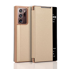 Funda de Cuero Cartera con Soporte Carcasa N01 para Samsung Galaxy Note 20 Ultra 5G Oro