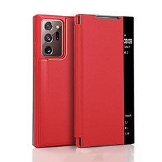 Funda de Cuero Cartera con Soporte Carcasa N01 para Samsung Galaxy Note 20 Ultra 5G Rojo