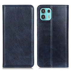 Funda de Cuero Cartera con Soporte Carcasa N01P para Motorola Moto Edge 20 Lite 5G Azul