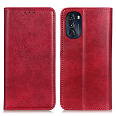 Funda de Cuero Cartera con Soporte Carcasa N01P para Motorola Moto G 5G (2022) Rojo