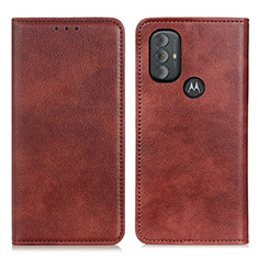 Funda de Cuero Cartera con Soporte Carcasa N01P para Motorola Moto G Power (2022) Marron