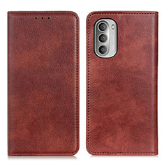 Funda de Cuero Cartera con Soporte Carcasa N01P para Motorola Moto G Stylus (2022) 4G Marron