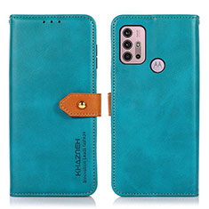 Funda de Cuero Cartera con Soporte Carcasa N01P para Motorola Moto G10 Power Cian