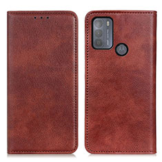 Funda de Cuero Cartera con Soporte Carcasa N01P para Motorola Moto G50 Marron