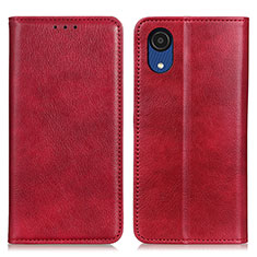Funda de Cuero Cartera con Soporte Carcasa N01P para Samsung Galaxy A03 Core Rojo