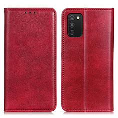 Funda de Cuero Cartera con Soporte Carcasa N01P para Samsung Galaxy M02s Rojo