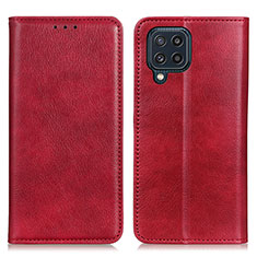 Funda de Cuero Cartera con Soporte Carcasa N01P para Samsung Galaxy M32 4G Rojo