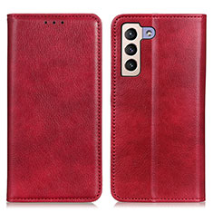 Funda de Cuero Cartera con Soporte Carcasa N01P para Samsung Galaxy S21 5G Rojo