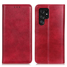 Funda de Cuero Cartera con Soporte Carcasa N01P para Samsung Galaxy S23 Ultra 5G Rojo