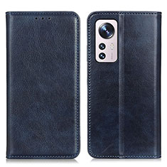 Funda de Cuero Cartera con Soporte Carcasa N01P para Xiaomi Mi 12S 5G Azul