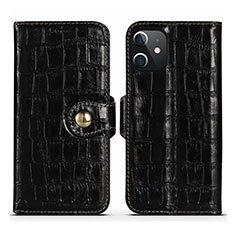 Funda de Cuero Cartera con Soporte Carcasa N02 para Apple iPhone 12 Negro