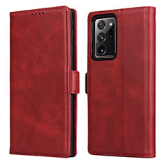 Funda de Cuero Cartera con Soporte Carcasa N02 para Samsung Galaxy Note 20 Ultra 5G Rojo