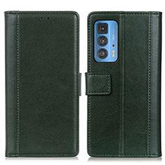 Funda de Cuero Cartera con Soporte Carcasa N02P para Motorola Moto Edge 20 Pro 5G Verde