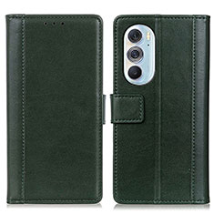 Funda de Cuero Cartera con Soporte Carcasa N02P para Motorola Moto Edge Plus (2022) 5G Verde