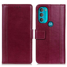 Funda de Cuero Cartera con Soporte Carcasa N02P para Motorola Moto G71 5G Rojo