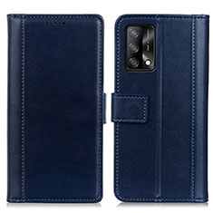 Funda de Cuero Cartera con Soporte Carcasa N02P para Oppo A95 4G Azul