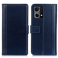 Funda de Cuero Cartera con Soporte Carcasa N02P para Oppo Reno7 4G Azul