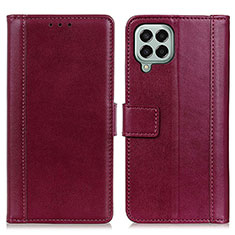 Funda de Cuero Cartera con Soporte Carcasa N02P para Samsung Galaxy M33 5G Rojo