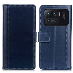 Funda de Cuero Cartera con Soporte Carcasa N02P para Xiaomi Mi 11 Ultra 5G Azul