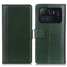 Funda de Cuero Cartera con Soporte Carcasa N02P para Xiaomi Mi 11 Ultra 5G Verde