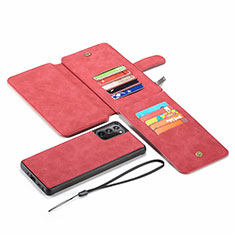 Funda de Cuero Cartera con Soporte Carcasa N03 para Samsung Galaxy Note 20 5G Rojo