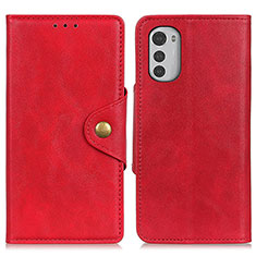 Funda de Cuero Cartera con Soporte Carcasa N03P para Motorola Moto E32 Rojo