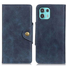 Funda de Cuero Cartera con Soporte Carcasa N03P para Motorola Moto Edge 20 Lite 5G Azul