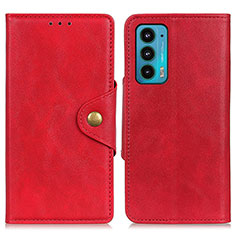 Funda de Cuero Cartera con Soporte Carcasa N03P para Motorola Moto Edge Lite 5G Rojo