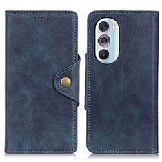 Funda de Cuero Cartera con Soporte Carcasa N03P para Motorola Moto Edge Plus (2022) 5G Azul