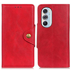 Funda de Cuero Cartera con Soporte Carcasa N03P para Motorola Moto Edge Plus (2022) 5G Rojo