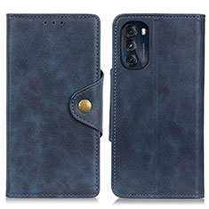 Funda de Cuero Cartera con Soporte Carcasa N03P para Motorola Moto G 5G (2022) Azul