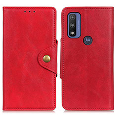Funda de Cuero Cartera con Soporte Carcasa N03P para Motorola Moto G Pure Rojo