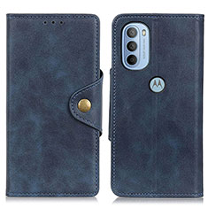 Funda de Cuero Cartera con Soporte Carcasa N03P para Motorola Moto G41 Azul