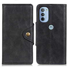 Funda de Cuero Cartera con Soporte Carcasa N03P para Motorola Moto G41 Negro