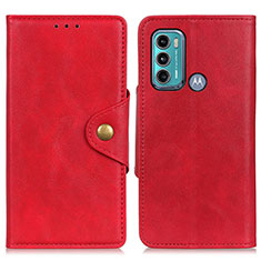 Funda de Cuero Cartera con Soporte Carcasa N03P para Motorola Moto G60 Rojo