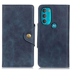 Funda de Cuero Cartera con Soporte Carcasa N03P para Motorola Moto G71 5G Azul