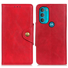Funda de Cuero Cartera con Soporte Carcasa N03P para Motorola Moto G71 5G Rojo