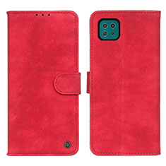 Funda de Cuero Cartera con Soporte Carcasa N03P para Samsung Galaxy A22 5G Rojo